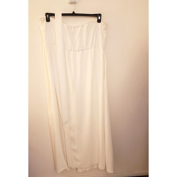 Eloquii White Strapless Drape Front Wide Leg Jumpsuit w/Belt, Straps Size 20 EUC - Picture 5 of 11